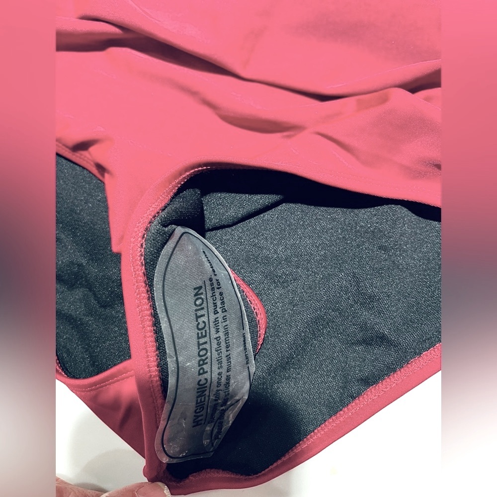 Al'MAGE Women High Waisted 2 piece Bikini, Tummy Control, Dark Red Size M - Picture 12 of 14